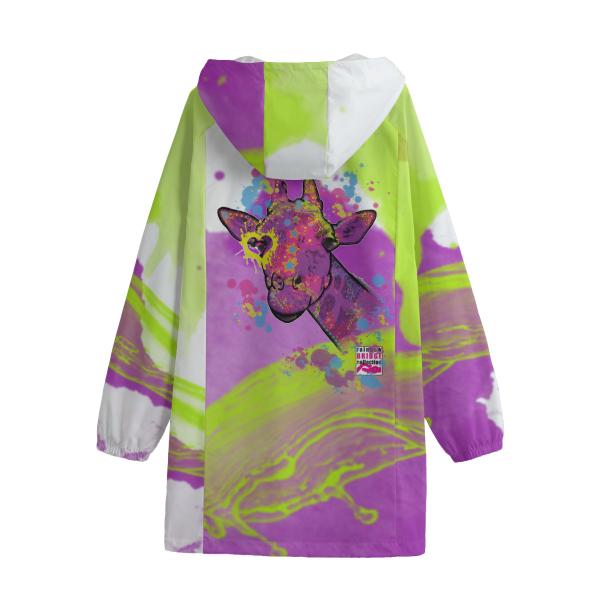 Leichte Regenjacke Giraffe – Popart Hundemotiv, 100 % Polyester, Unisex, Afrika, afrikanische Tiere